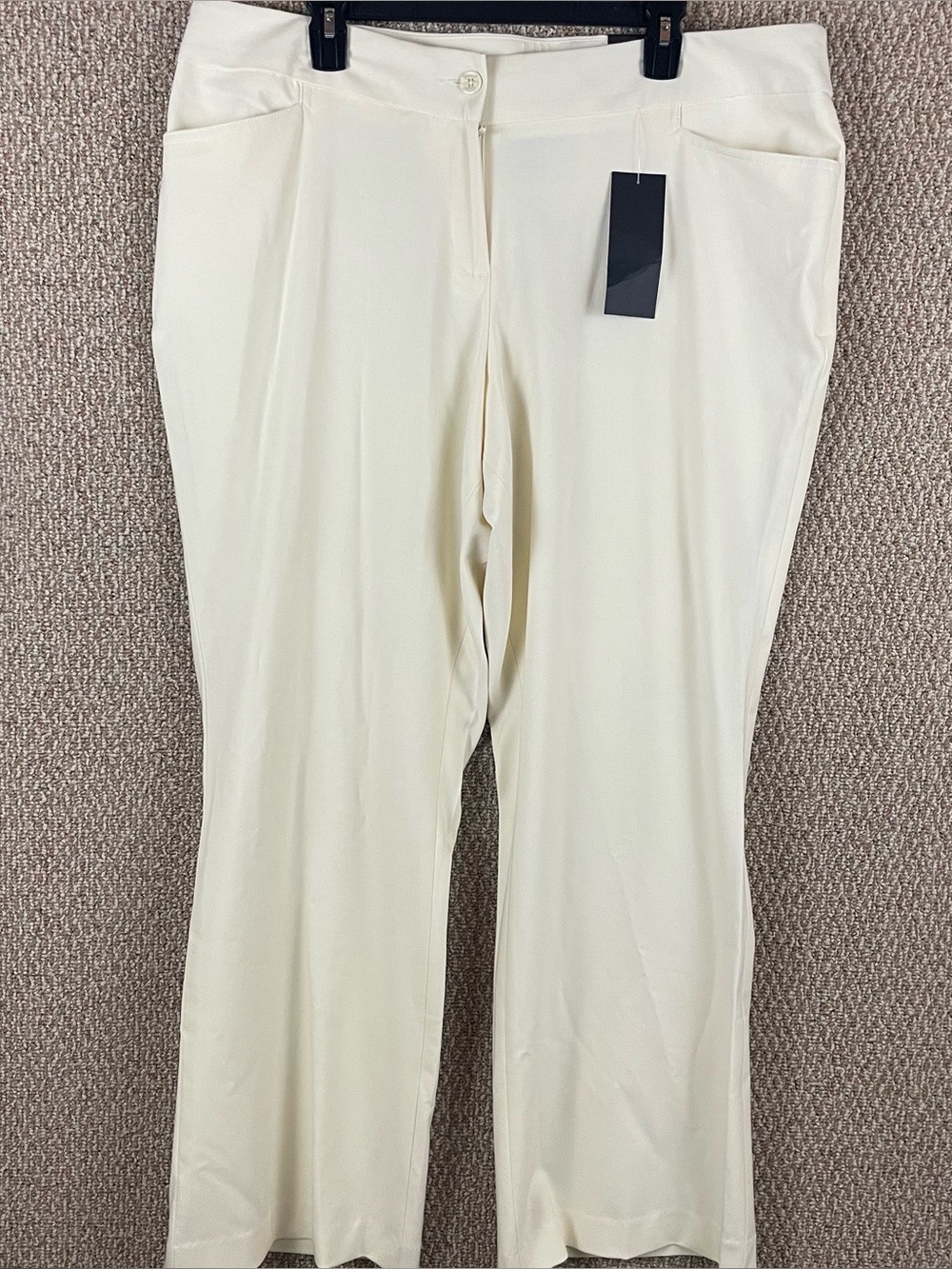 Lane Bryant Pants Womens 18 Cream High Rise Stretch Wide Leg Trouser NWT E155